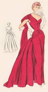Vintage Sewing Pattern 1950s Evening Ball Gown In Any Size Etsy Vintage Dress Patterns Fashion Illustration Vintage Fashion