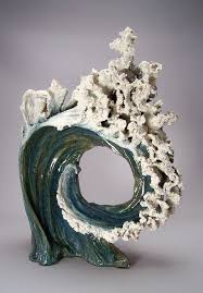 Ocean Waves Sculptures Pottery Sculpture Sculpture Clay Ceramic Art