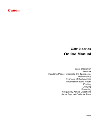 Canon mp237 printer that has support code: Canon Pixma G3415 Pixma G3510 Pixma G3411 Pixma G3515 Pixma G3410 Pixma G3010 Series User Manual Manualzz