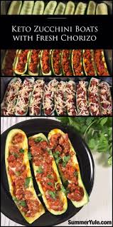 Keto Zucchini Boats With Chorizo Chorizo Recipes Zucchini Boats