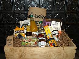 Bridgeland Market Holiday Gift Basket Around The World Annie Chun S Seaweed Snacks Korea Cape Herb Spice Portuguese Peri Peri Buram Tahini Helva