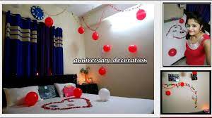 Room Decoration First Wedding Anniversary Decoration In Less Time Anniversary Decorations 1st Wedding Anniversary Wedding Anniversary Decorations