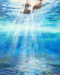 Bj S On The Water Ocean City Md Walking On Water Custom Original Oil Acrylic Painting On Canvas Underwater View Of Feet Jesus Portrait New Testament Bible Christian Art Jesus Painting Water Art Jesus Art
