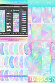 Iridescent Holographic Brush Magic Photoshop Painting Color Blending Iridescent