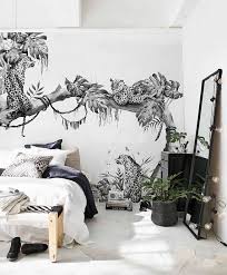 Bedroom Black And White Wall Mural Removable Wallpaper Tropical Cheetahs Black And White Mural Wallpaper Floral Wallpaper Watercolor Wallpaper Temporary Wallpaper 105 In 2020 Wall Murals Interior Murals Watercolor Wallpaper