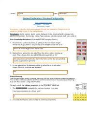 Atomic radius (excluding noble gases) decv? Electron Configuration Gizmo 1 Pdf Name Ayesha Date Student Exploration Electron Configuration Www Explorelearning Com Username Schi249 Password Course Hero