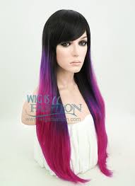 Black And Purple Ombre Wig 28 Long Straight Black Purple Hot Pink Mixed Fashion Synthetic Hair Wig Wig102 Wigs Wig Styles Wig Hairstyles