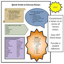Free Handy One Page Guide For Reference Or Reinforcement Guide For Literary Essay Writing Great Complement To A Larger Le Literary Essay Essay Essay Writing