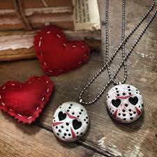 Valentines Day Jewelry Jason Voorhees Horror Gifts Friday The Etsy Horror Gifts Crystal Lake Jason Mask Necklace