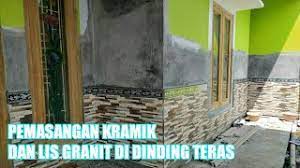 Cara Masang Kramik Motif Batu Alam Dengan Lis Granit Di Dinding Teras Tki Taiwan Youtube
