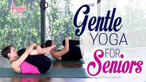 Gentle Yoga Exercises For Seniors Strength Balance Her Network Youtube Yoga For Seniors Gentle Yoga Senior Fitness