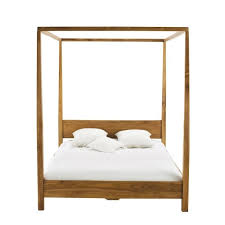 King size bed canopy with free shipping. Acacia 160 X 200 King Size Four Poster Bed Amsterdam Maisons Du Monde