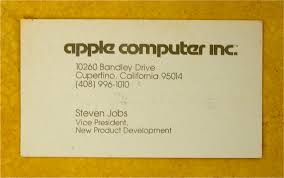 Business cards are very relevant in making connections nowadays. Apple Logo 1977 Steve Jobs Business Card 1979 Fonts In Use