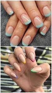 Unhas francesinhas coloridas com opções em cores são muitas, e para quem não dispensa o brilho o glitter nas pontas também está valendo! Unhas Francesinhas Coloridas Unhas Francesinhas Coloridas Unhas Unhas Coloridas