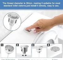 Favengo 2 Pcs Pulsador Cisterna Simple Universal 38mm Botón de Tanque de  Agua Inodoro Pulsador de Descarga Un Solo Botón Pulsador Cisterna Simple ...