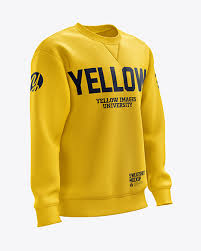 Posted in photoshop » banner & mockup template. Men S Heavyweight Sweatshirt Mockup Right Half Side View In Apparel Mockups On Yellow Images Object Mockups