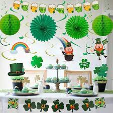 Discover our wide range of decorations, perfect for any party! Yihong St Patrick S Day Decorations Set 22 Pieces Hanging Swirls With Lucky Irish Green Shamrock Leprechauns Sant Patrick Poms Banners For Home Theme Party Educational Toys Planet