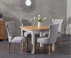 Somerset 90cm Flip Top Oak And Grey Dining Table With Camille Grey Fabric Chairs Grey Dining Tables Dining Table Fabric Dining Chairs