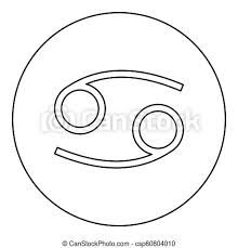 Just like a crab they have a tight hold on what they love and often have trouble letting go. Cancer Zodiac Symbol Crawfish Sign Icon Black Color In Round Circle Outline Vector Illustration Canstock