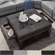 Lennon Espresso Square Storage Ottoman Coffee Table By Inspire Q Classic With Images Storage Ottoman Coffee Table Ottoman Coffee Table Square Storage Ottoman