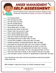 anger management self assessment fillable worksheet kids teens school counseling