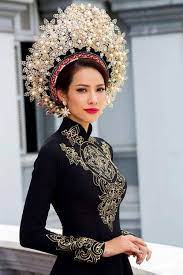 Image Result For Vietnamese Ao Dai Headpiece Vietnamese Wedding Dress Ao Dai Wedding Outfit