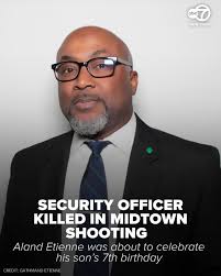 32BJ SEIU President Manny Pastreich identified the third victim as  dedicated security officer Aland Etienne, who "took his job duties  extremely seriously," and will be remembered as a hero. Etienne's partner of