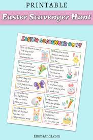 Outdoor Easter Egg Hunt Clues Free Printable Easter Egg Hunt Clues Easter Scavenger Hunt Easter Egg Scavenger Hunt