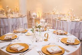 Latest artificial marble reception furniture desk design. Modern And Contemporary Wedding Reception Table With White Linens Gold China Gold Table Numb Gold Wedding Decorations Wedding Table Decorations Wedding Table