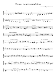 Una octava con las dos manos. Escalas Menores Naturales Armonicas Y Melodicas Full Partituras Blog