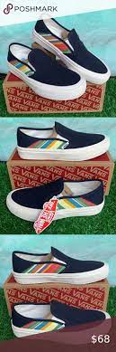 Vans Slip On Sf Retro Stripes Dress Blues Wmns Vans Slip On Vans Retro Stripes