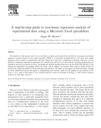 Rumus anti ln di excel. Pdf A Step By Step Guide To Non Linear Regression Analysis Of Experimental Data Using A Microsoft Excel Spreadsheet