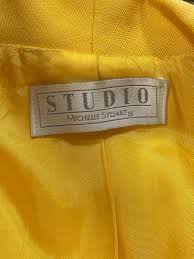 1980's Vintage Michelle Stuart Lemon Yellow Linen Blazer