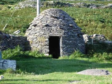 1,400-year-old Clochán (Beehive Hut) built without mortar., AI generated