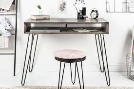Alibaba.com bietet 4903 schreibtisch 100 cm produkte an. Schreibtisch 100cm Grau Mango Massivholz Industriedesign Dunord