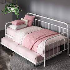 Leather platform bed frame & new queen mattress included (bed and mattress set). Buy Zinus Florence Twin Daybed And Trundle Frame Set Premium Steel Slat Support Daybed And Roll Out Trundle Accommodate Twin Size Mattresses Sold Separately Online At Low Prices In