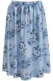 28,144 floral pattern skirt premium high res photos. Ladies Elasticated Waist Skirt In Sky Blue And White Floral Pattern S0820 Fully Elasticated Short Fit And Standard Fit One Size Older Ladies Elderly