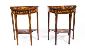Check spelling or type a new query. Vintage Pair Of Burr Walnut Half Moon Marquetry Console Tables 20th Century At 1stdibs