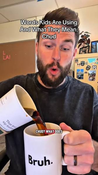 #chud is becoming more and more mainstream. Here’s where it comes from and  what it means. , #genalpha #genalphaslang #slang #teachersoftiktok