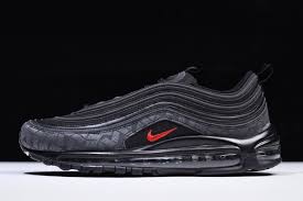 Mens Nike Air Max 97 Black And Red Nike Air Max 97 Reflective Logo Black University Red Ar4259 001 Nike Air Max 97 Nike Air Max Air Max 97