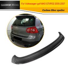 car styling carbon fiber rear roof spoiler wings lip for vw golf mk5 gti r32 2007 2009 gti carbon fiber spoiler carbon fiber