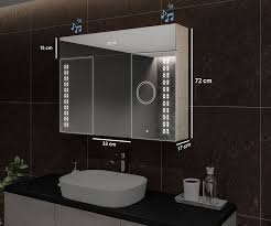 Große auswahl 30 tage rückgaberecht kauf auf rechnung. Spiegelschrank Mit Uhr Spiegelschrank Mit Led Beleuchtung L55 Emily Artforma