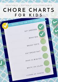 Printable Chore Charts For Kids Summer Activities And Diys