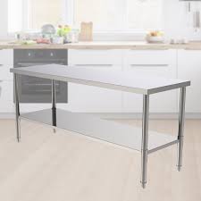 Sale ends in 2 days. 71 Kitchen Work Table Stainless Steel Commercial Kitchen Prep Work Table W Undershelf Not With Backsplash Kitchen Island Garage Work Table Work Tables For Home Office Silver W6713 Walmart Com Walmart Com