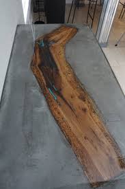 Handmade Modern Concrete Wood Inlay Table Etsy Concrete Wood Wood Inlay Handmade Modern