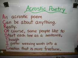Acrostic Poetry Anchor Chart 6th Grade Scott Foresman