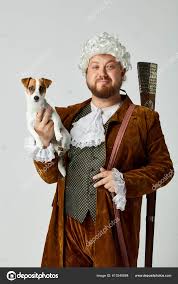 Retro Hunter Small Dog Young Man Image Medieval Person Vintage — Stock  Photo © vova130555@gmail.com #613340864