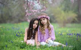 Download free models female wallpapers and desktop backgrounds! Two Cute Girls Nature Grass Wallpaper Cute Wallpaper Better