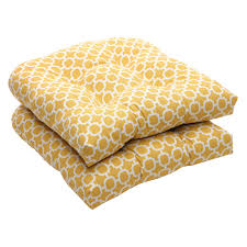 Pillow Perfect Geometric Print Outdoor Wicker Seat Cushions 19 X 19 X 5 In Set O Wicker Chair Cushions Dining Chair Cushions Outdoor Dining Chair Cushions