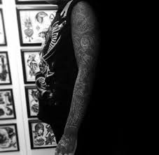 Original blackout, flower and plants, floral nature serene, pen and ink, tattoo design, black and white traditional, drawing wall decor. Top 59 Blackout Tattoo Sleeve Ideas 2020 Inspiration Guide